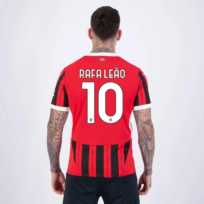 Camisa Milan Home 2025 Puma 10 Rafa Leão Masculina - Foto 1