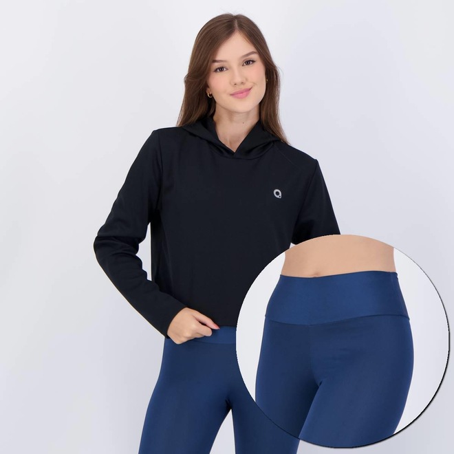 Conjunto de Cropped Manga Longa e Calça Legging Area - Foto 1