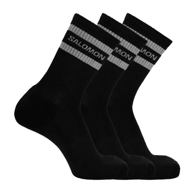 Meia Salomon Crew Tripack Cano Alto - 3 Pares - Unissex - Foto 1