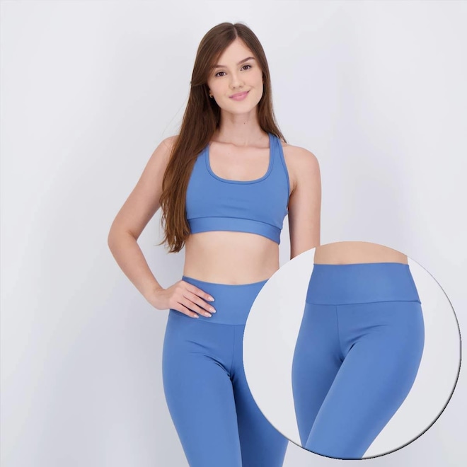 Conjunto Calça Legging e Top Area Azul - Foto 1