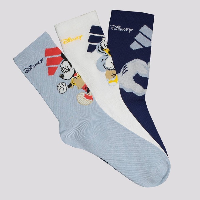 Meia adidas Mickey Disney - 3 Pares - Unissex - Foto 1