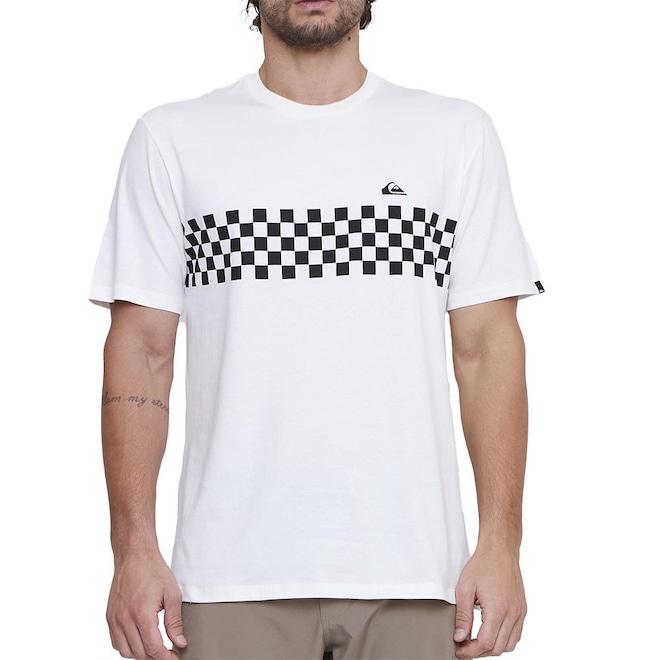 Camiseta Quiksilver Checker Masculina Snow - Foto 1