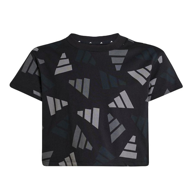 Camiseta Cropped adidas Seasonal Essentials Logo Celebration - Infantil - Foto 1