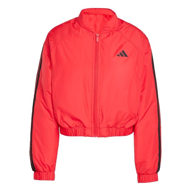 Jaqueta Bomber adidas Cropped Isolamento Essentials Três Listras - Feminina - Foto 1