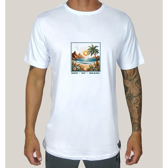 Camiseta Wss Algodão Prime Brasil Seaside - Masculina - Foto 1