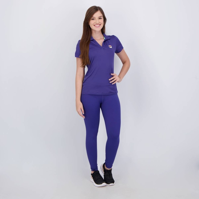 Polo Fila Line Fbox e Calça Legging Fila Flat Life Logo - Feminina - Foto 1