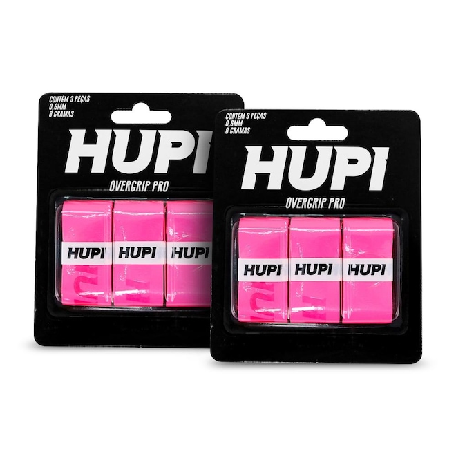 Kit 02 Overgrip HUPI Pro Rosa Pack 03 Unidades - Foto 1