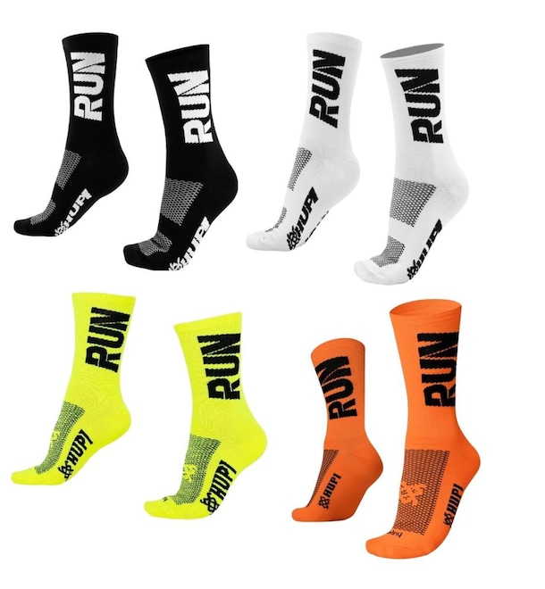 Kit Meias Corrida Hupi Run Coloridas com 4 Pares - Adulto - Foto 1