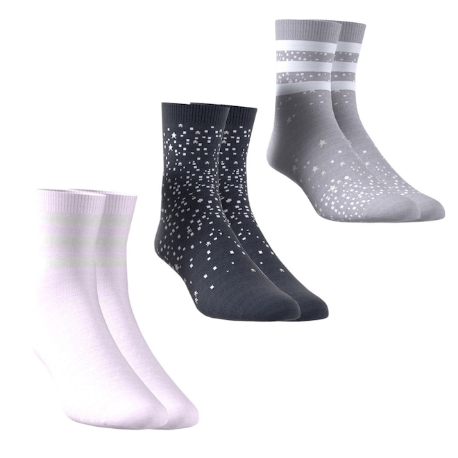 Meia adidas Sparkle - Unissex - 3 Pares - Foto 1