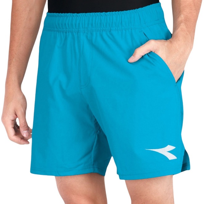 Bermuda Diadora Icon Blu Turchese - Masculina - Foto 1