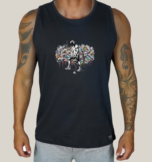 Camiseta Regata Prime WSS Gym Graffiti - Masculina - Foto 1
