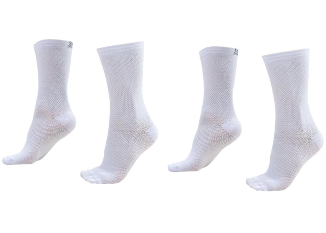 Kit 02 Pares Meia Corrida Ciclismo Hupi Carbono Branco - Foto 1