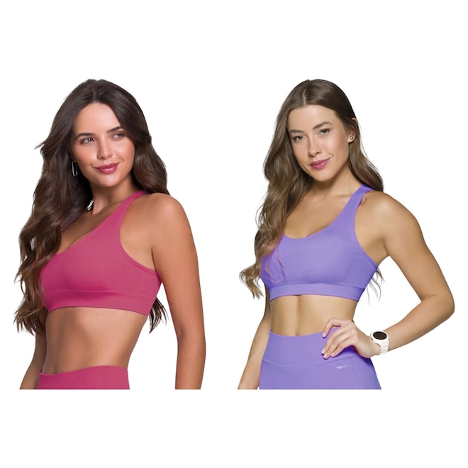 Top Canelado Selene Sem Costura - 2 Unidades - Feminino - Foto 1