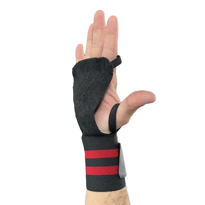 Munhequeira Art In'Force Com Protetor De Palma Em Couro Treino Funcional Academia Musculação - Foto 1