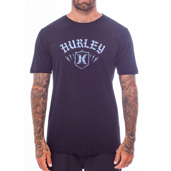 Camiseta Hurley Brasão Over - Masculina - Foto 1