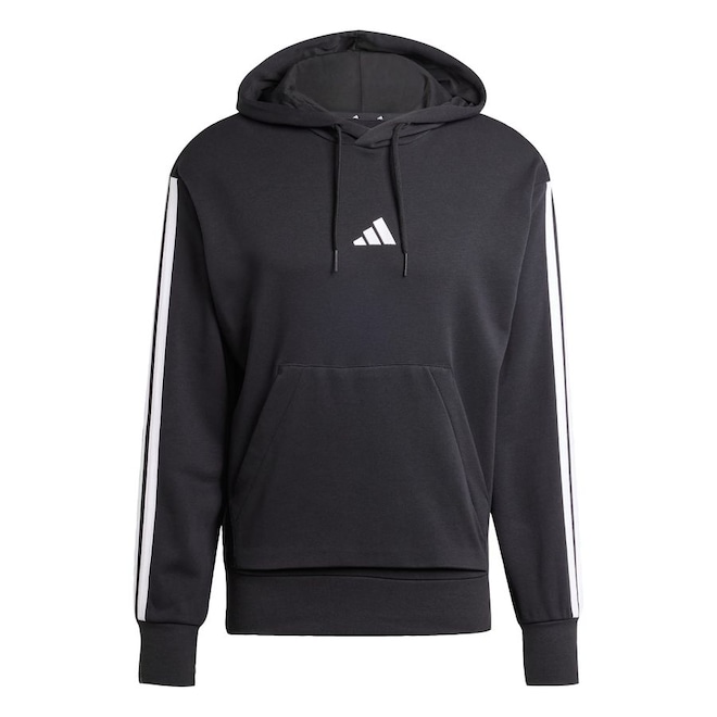 Blusão de Moletinho Capuz adidas Essentials 3-Stripes - Masculino - Foto 1