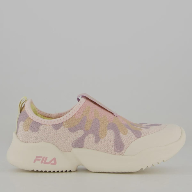 Tenis Fila Funny Juvenil Bege e Lilás - Foto 1