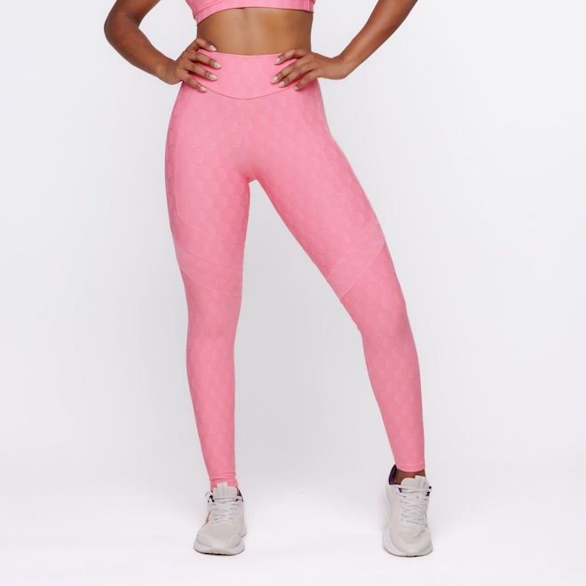 Calça Legging Orbis Fitness Textura Empina Bumbum - Feminina - Foto 1