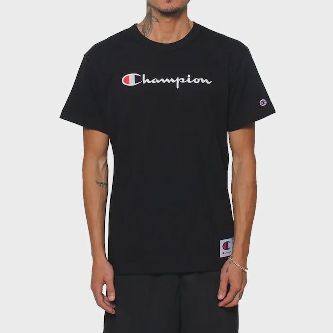 Camiseta Champion Logo Life - Masculina - Foto 1