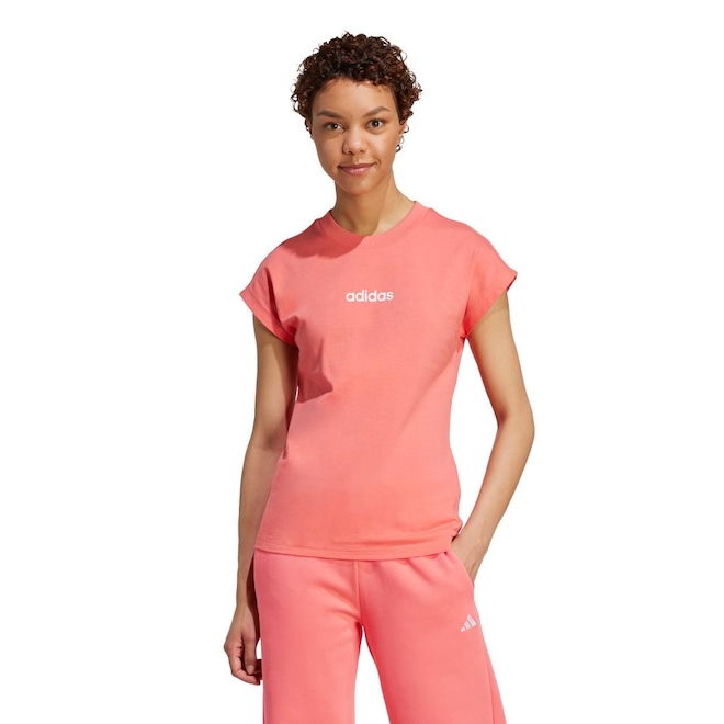Camiseta adidas Essentials Linear - Feminina - Foto 1