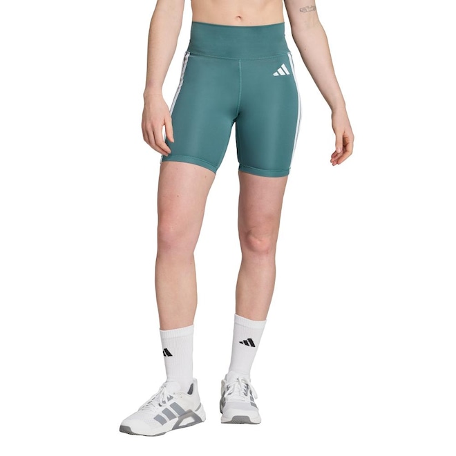 Shorts Legging adidas Optime Essentials Três Listras - Feminino - Foto 1