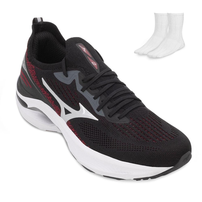 Kit Tênis Mizuno Wave Zest 2 + Meia - Masculino - Foto 1