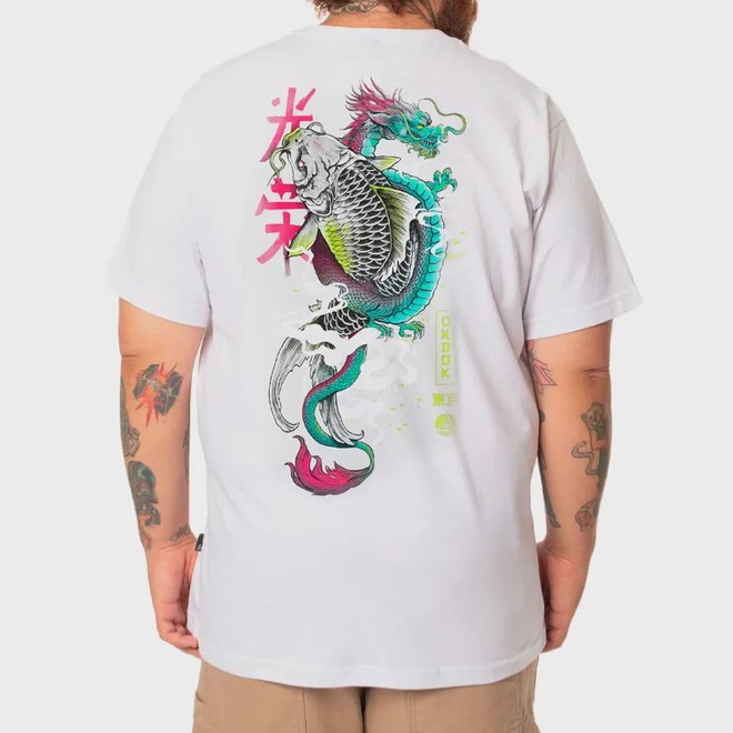 Camiseta Big Okdok Artistic Large Koi Fish - Masculina - Foto 1