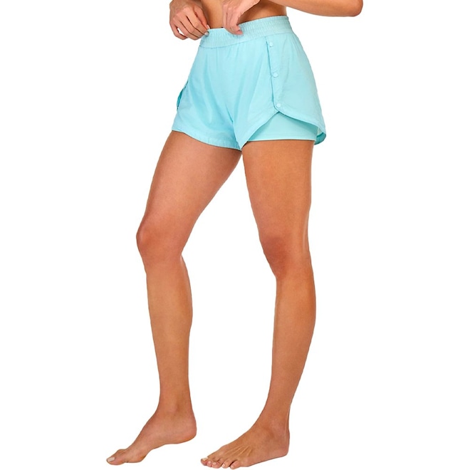 Shorts Alto Giro 2 Em 1 - Feminino - Foto 1
