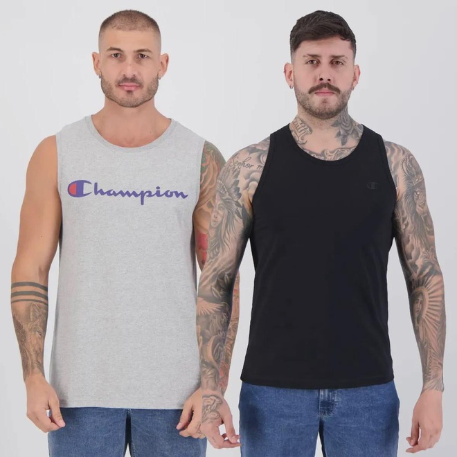 Camiseta Regata Champion - 2 Unidades - Masculina - Foto 1