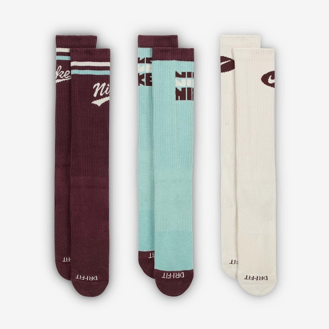 Meia Nike Everyday Plus - 3 Pares - Unissex - Foto 1