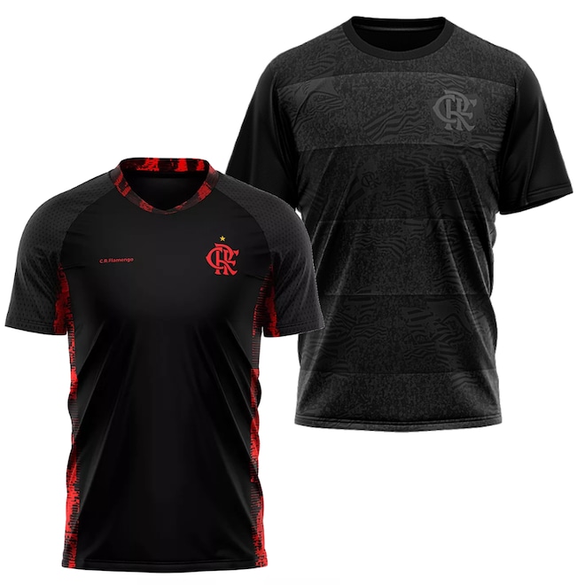 Camisa do Flamengo Blood + Camisa Confirm Braziline - Masculina - Foto 1