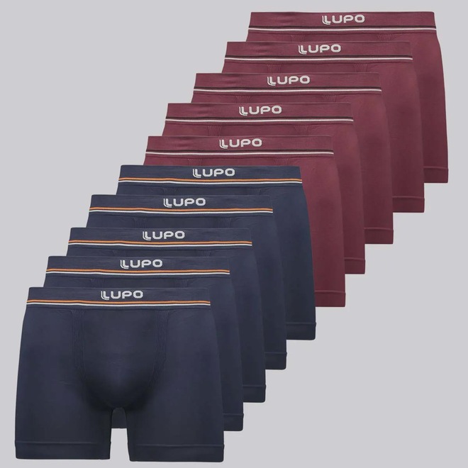 Cueca Boxer Lupo Microfibra sem Costura - 10 Unidades - Masculina - Foto 1