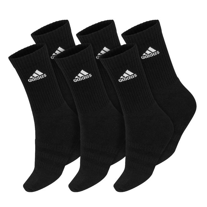 Kit Meias adidas Cushion Cano Alto Pack com 6 Pares 38 A 40 - Adulto - Foto 1