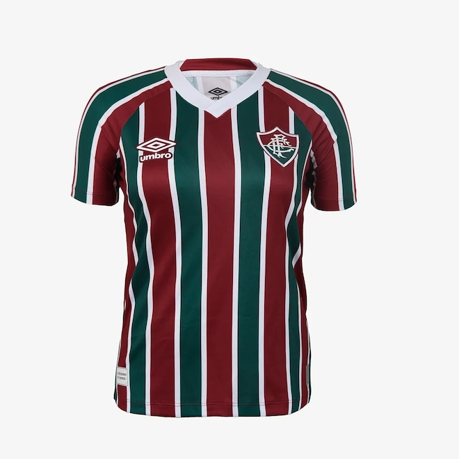 Camisa Fluminense Umbro 2025 Baby Look Uniforme 1 Torcedora - Feminina - Foto 1