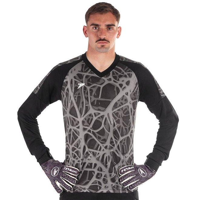 Camisa Manga Longa de Goleiro Poker Sublimada Cardio - Masculina - Foto 1