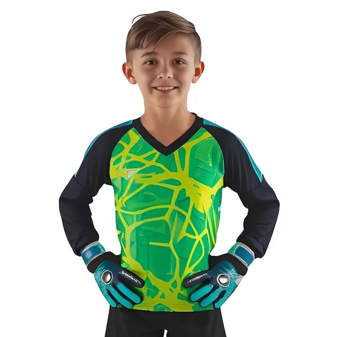 Camisa Manga Longa Goleiro Poker Cardio - Infantil - Foto 1