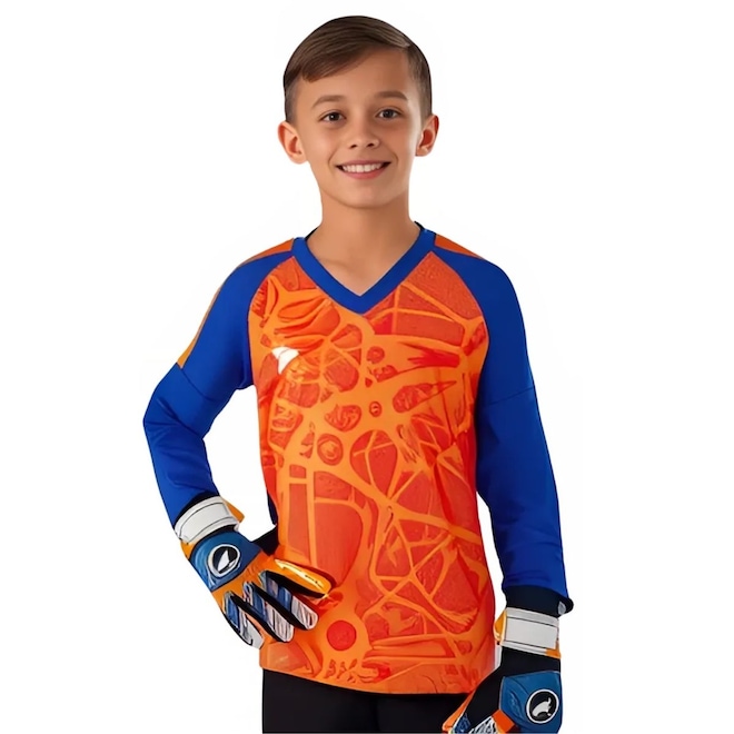 Camisa Manga Longa Goleiro Poker Cardio - Infantil - Foto 1