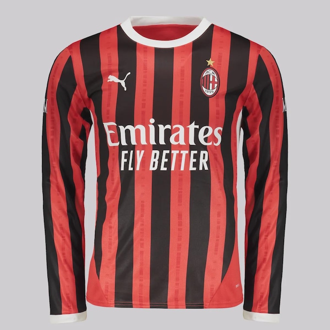 Camisa Manga Longa Puma Milan Home 2025 - Masculina - Foto 1