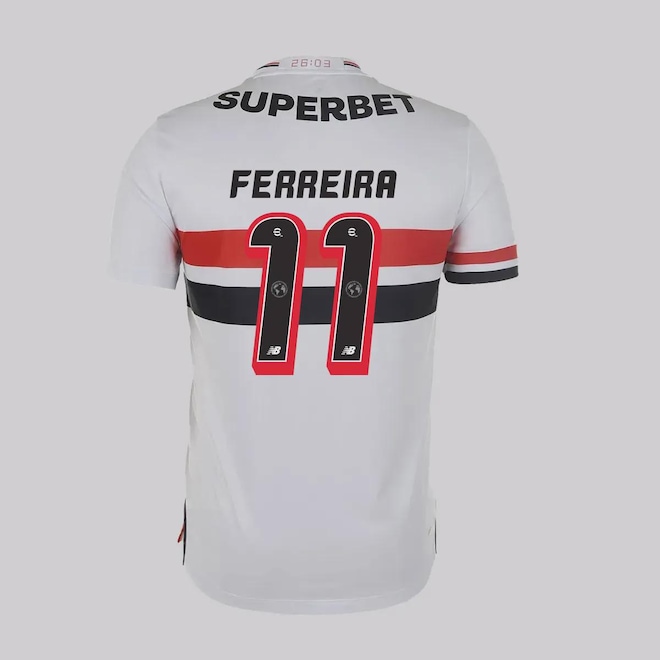 Camisa New Balance São Paulo I 2025 11 Ferreira - Masculina - Foto 1