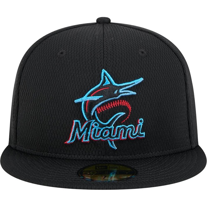 Bone Aba Reta New Era 59FIFTY Fitted Alt Clubhouse 2025 Miami Marlins - Adulto - Foto 1