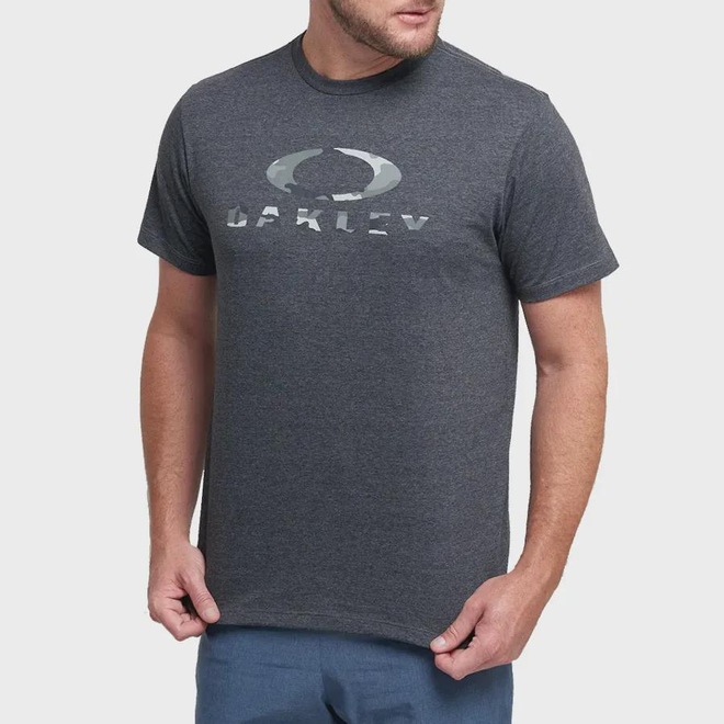 Camiseta Oakley Camo SS Tee Heather Grey - Masculina - Foto 1