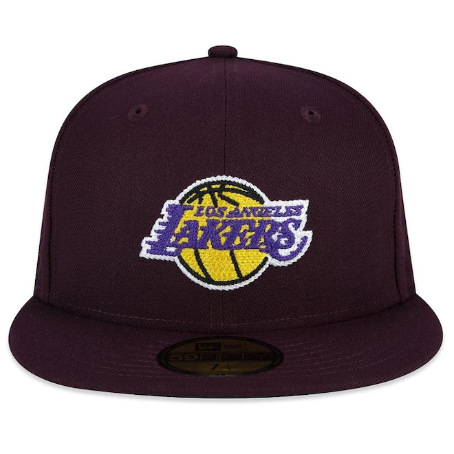 Boné Aba Reta New Era 5950 Los Angeles Lakers NBA Logo History - Adulto - Foto 1