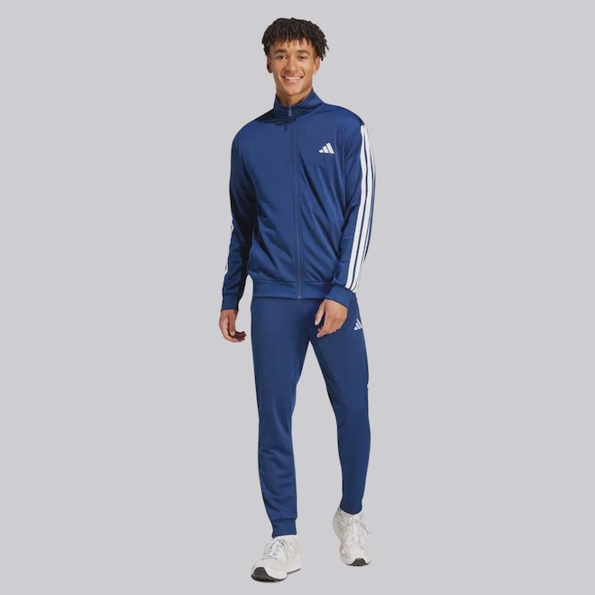 Agasalho Adidas 3 Stripes - Masculino - Foto 1