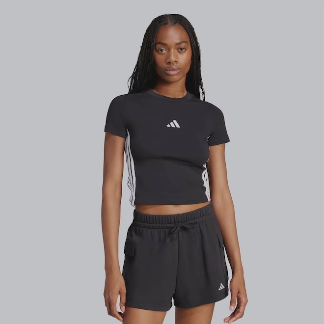 Cropped Adidas 3 Stripes - Feminino - Foto 1