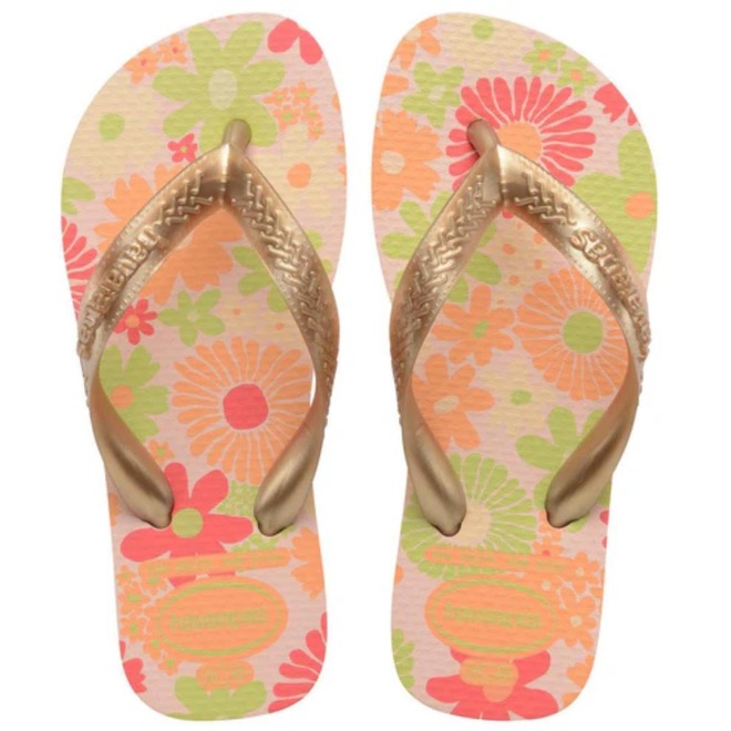 Chinelo Havaianas Flores - Infantil - Foto 1