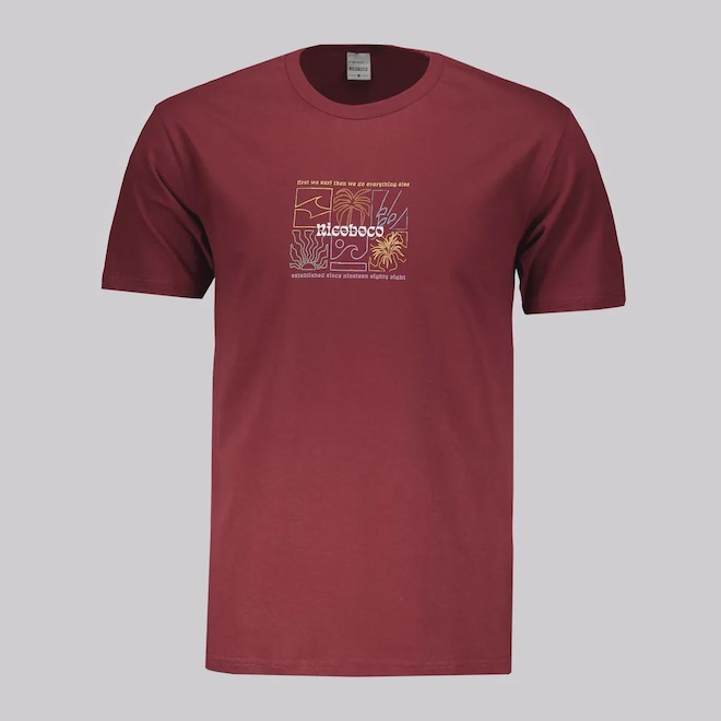 Camiseta Nicoboco Nate Bordô - Masculina - Foto 1