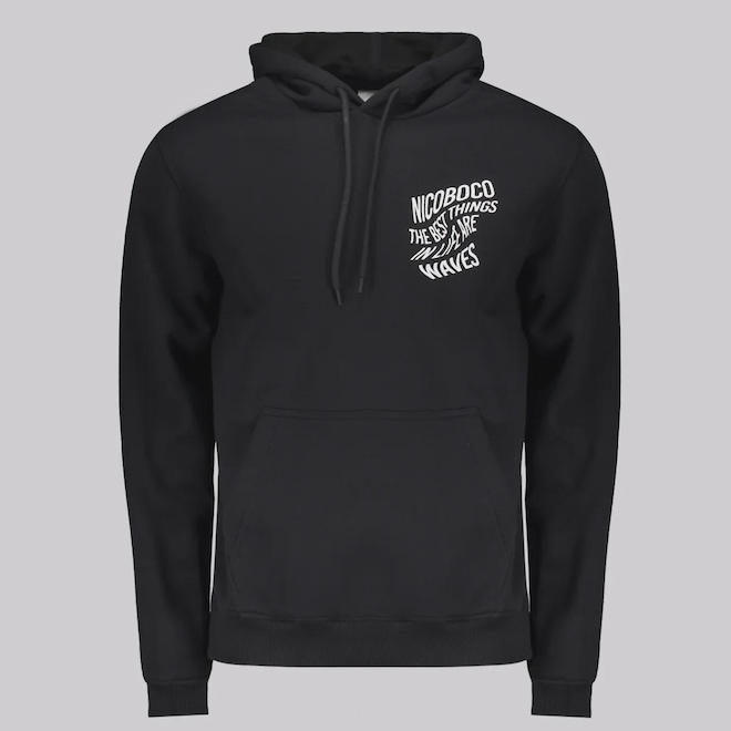 Blusão de Moletom Nicoboco Canguru com Capuz Versus - Masculino - Foto 1