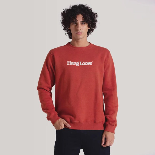 Blusão de Moletom Hang Loose sem Capuz Typo - Masculino - Foto 1