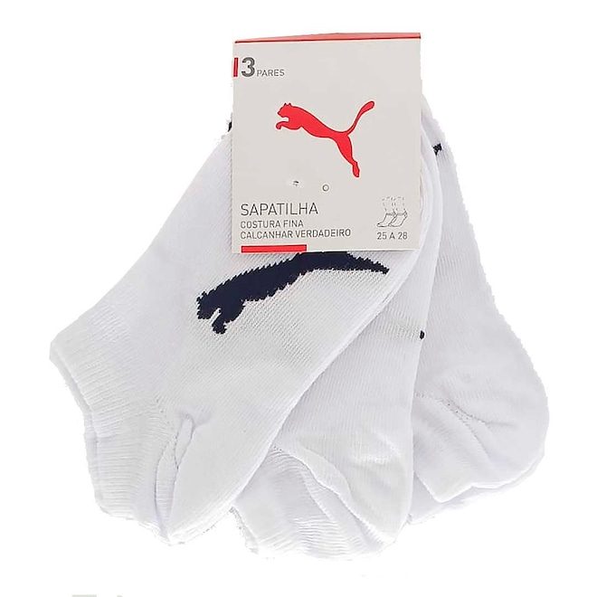 Meia Soquete Sapatilha Puma 2740.001 - 3 Pares - Infantil - Foto 1