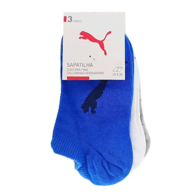 Meia Soquete Sapatilha Puma 2740.001 - 3 Pares - Infantil - Foto 1